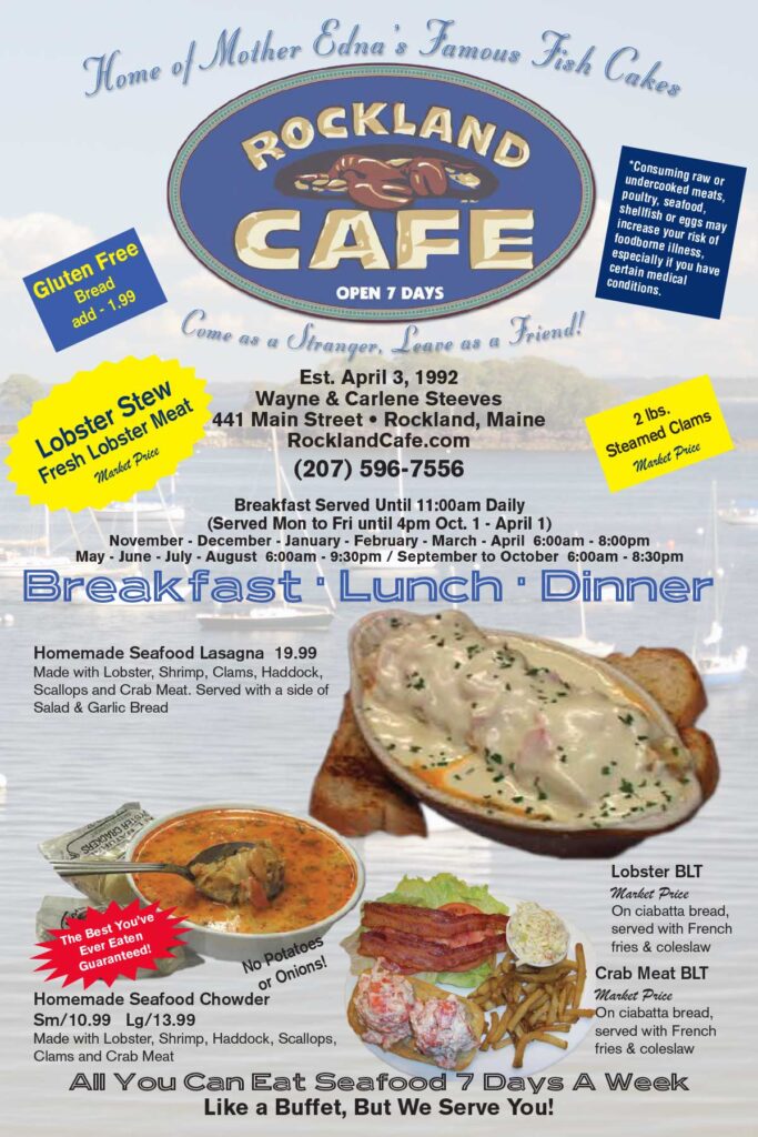 Rockland Café Menu Breakfast, Lunch, Dinner